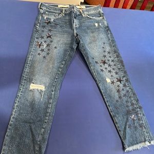 Pilcro slim Boyfriend embroidered jeans